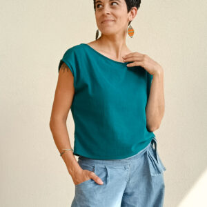 Blusa Joan Verde Petrolio Misura 1